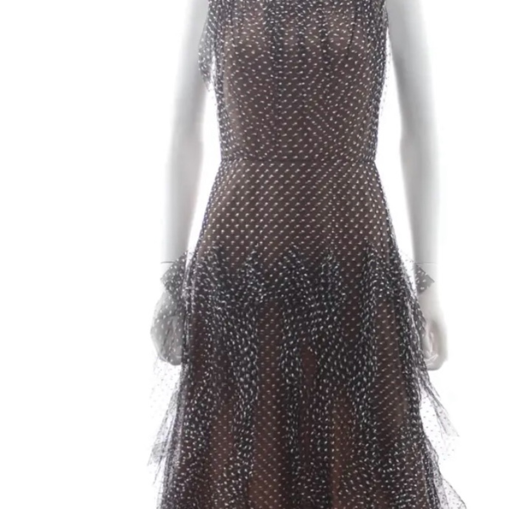 Jason Wu Black and White Tiered Ruffled Midi Dress